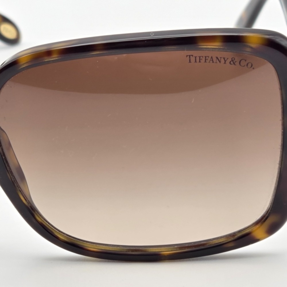 Tiffany & Co Tortoiseshell Crystal Studded Keyhole Sunglasses TF4043-B Authentic - Picture 11 of 11